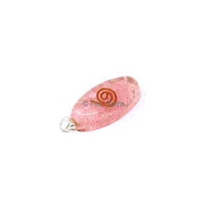 Rose Quartz with Copper Coil Oval Shaped Pendant