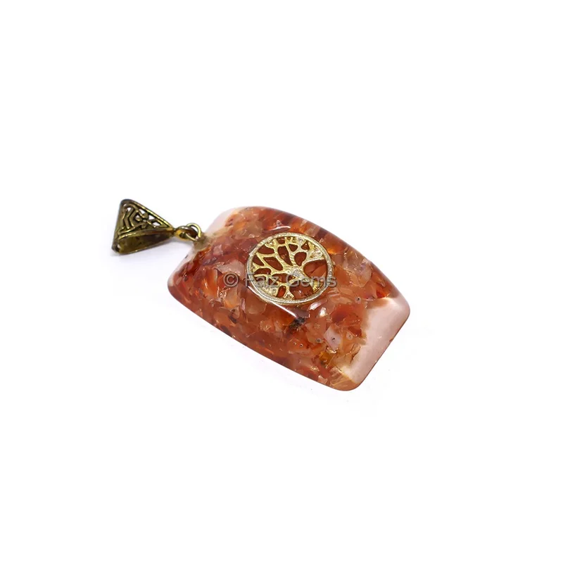 Carnelian with Tree of Life Orgone Pendant
