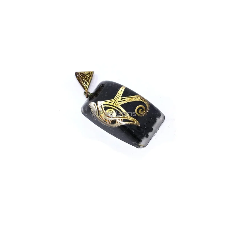 Black Touramline with Eye of Horus Orgone Pendant