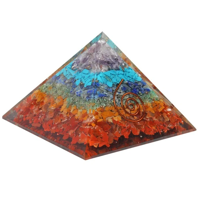 7 Chakra Layer Orgonite Pyramid