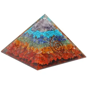 7 Chakra Layer Orgonite Pyramid