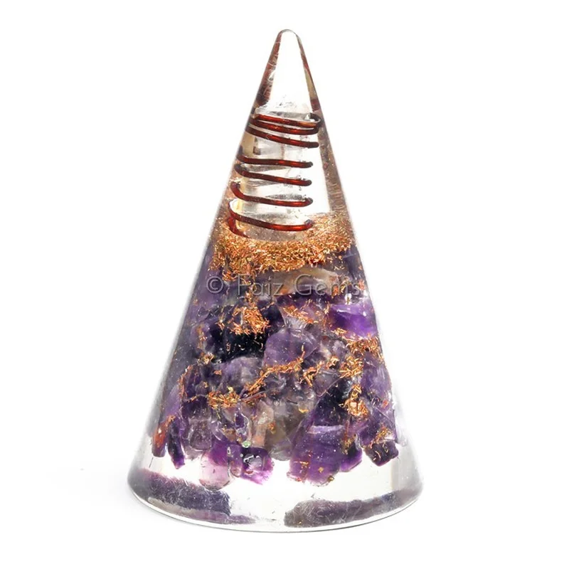 Amethyst Orgonite Cone Pyramid