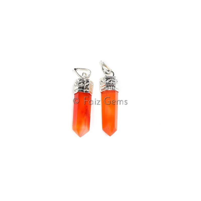 Carnelian Pencil Cap Pendants