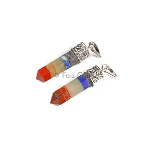 Seven Chakra Bonded Pencil Cap Pendants