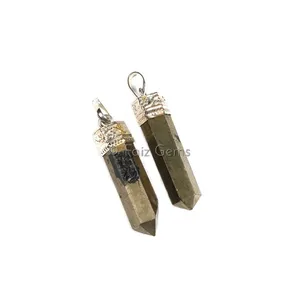 Pyrite Pencil Cap Pendants