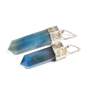 Blue Onyx Pencil Cap Pendants