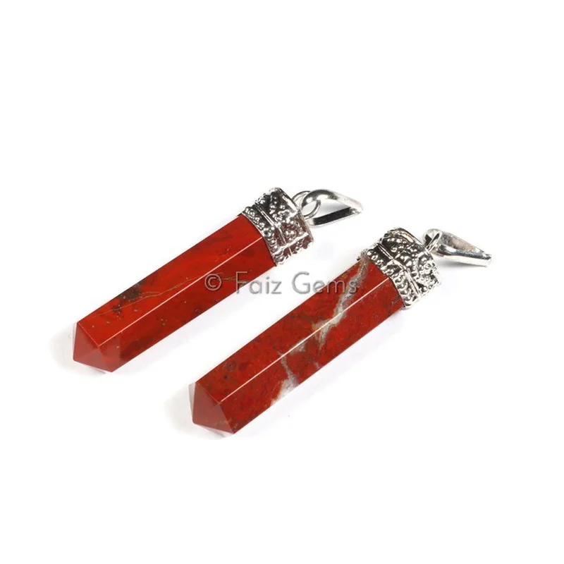 Red Jasper Pencil Cap Pendants
