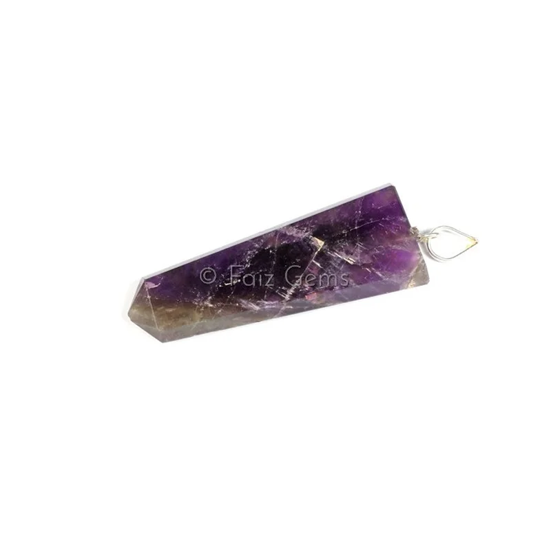 Amethyst Flat Pencil Pendants