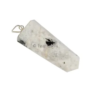 Rainbow Moonstone Flat Pencil Pendants