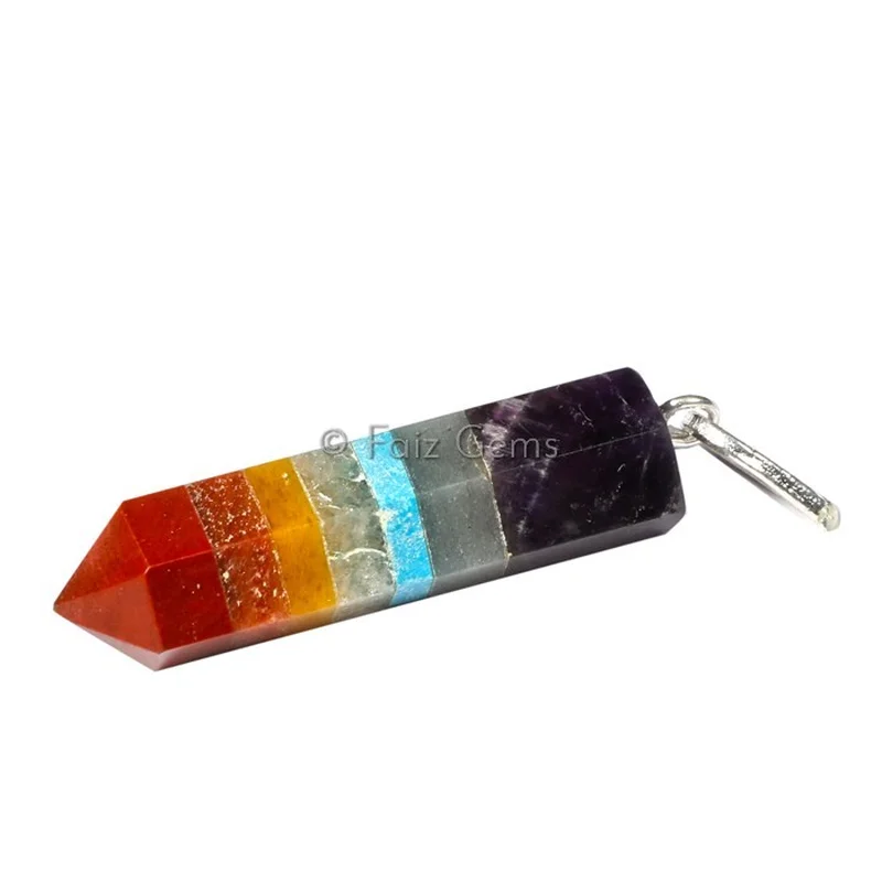 Seven Chakra Bonded Pencil Pendants