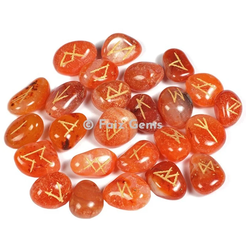 A Grade Carnelian Rune Set