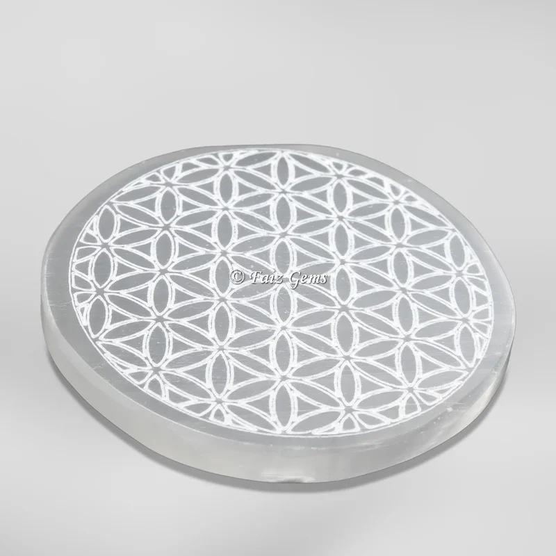 Flower Of Life Selenite Charging Circle