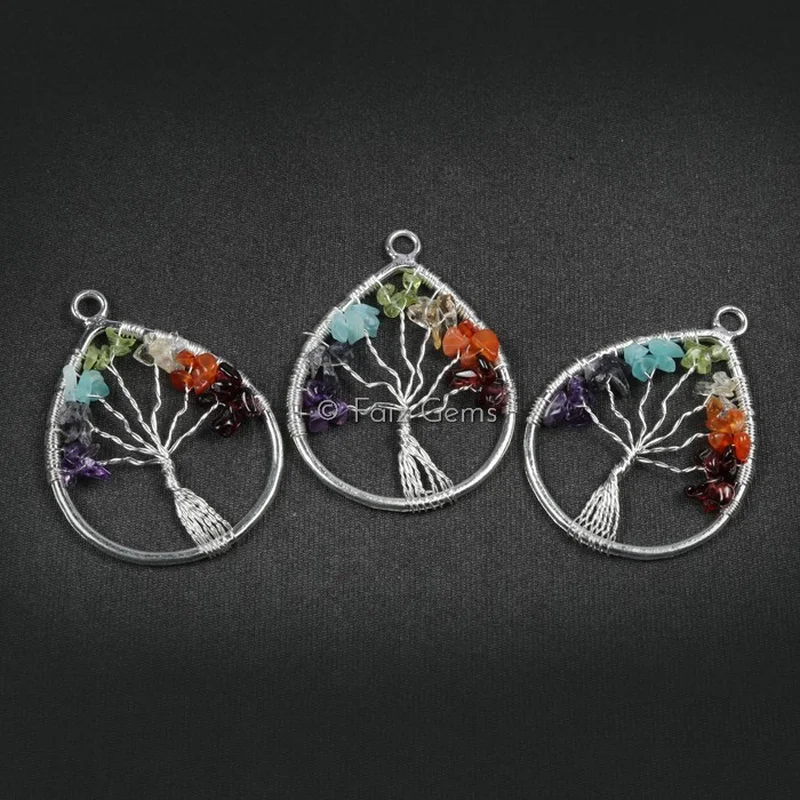 Tear Drop Shape Tree of Life Pendants