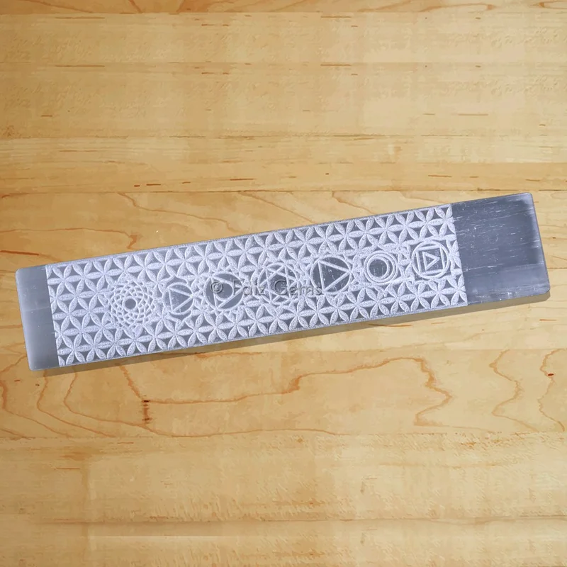 Engarved Healing Chakra Selenite Wand