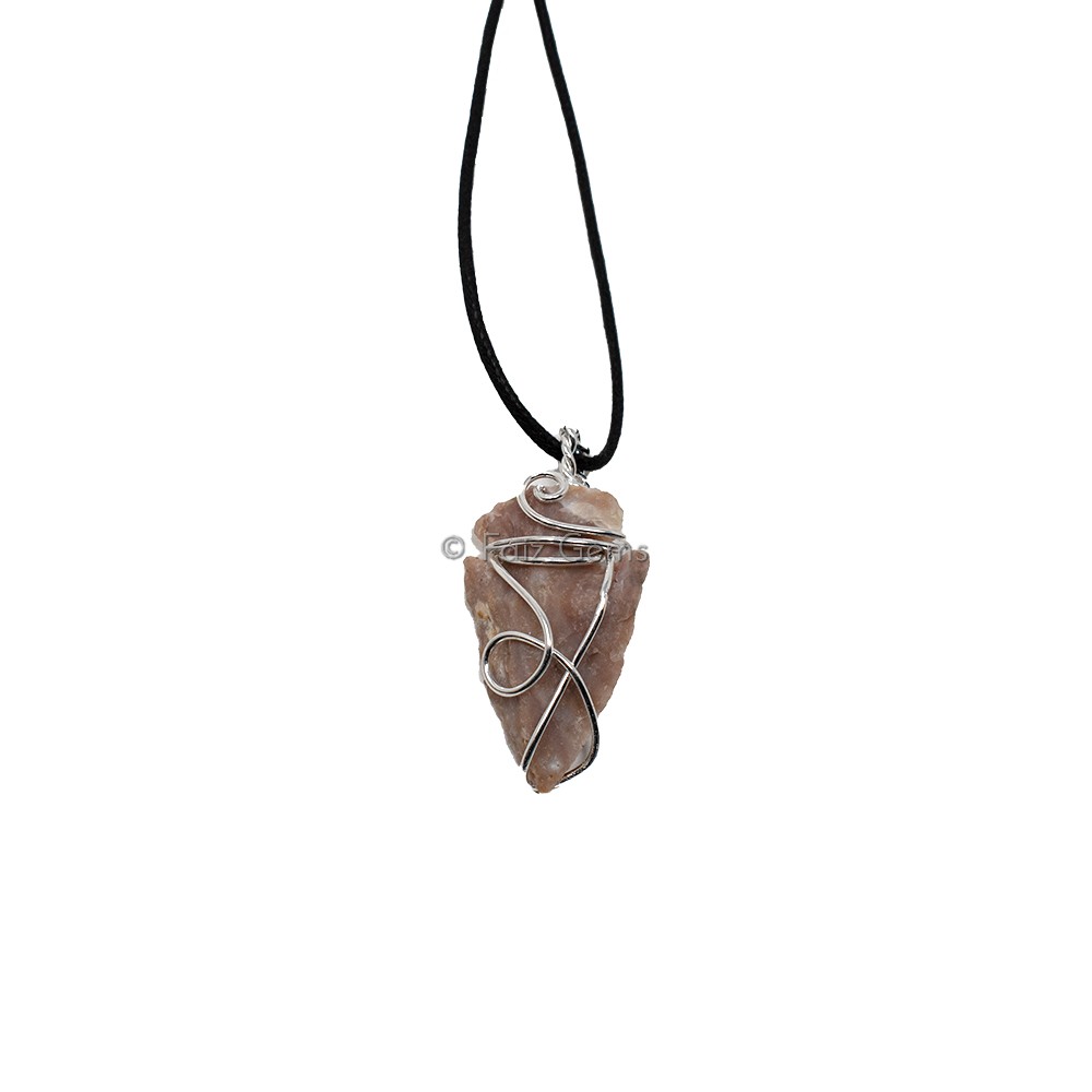 Agate Arrowhead Wire Warped Pendants