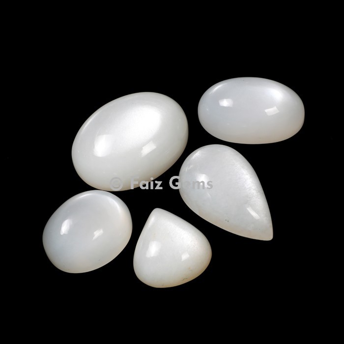 White Moon Stone Cabochons