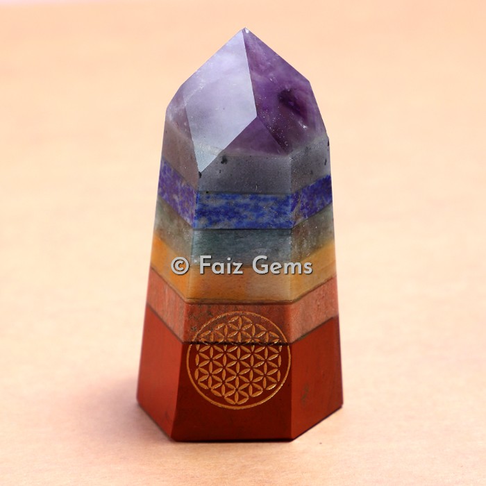 Chakra Bonded Flower of Life Natural Points