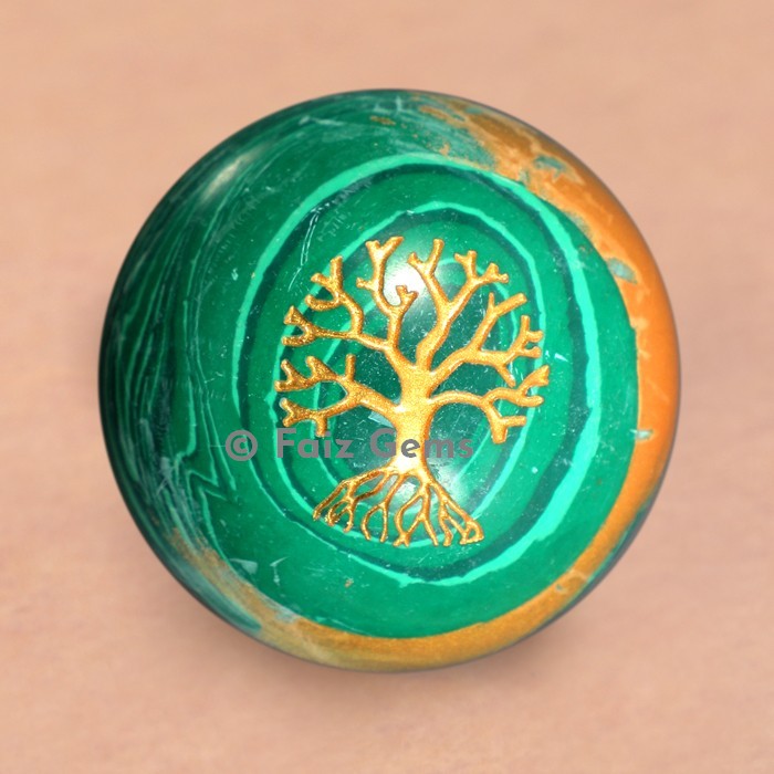 Malachite Synthetic Stone Tree of life Spheres
