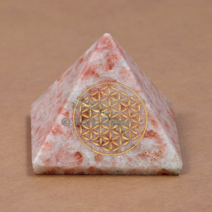 Sunstone Flower of Life Pyramids