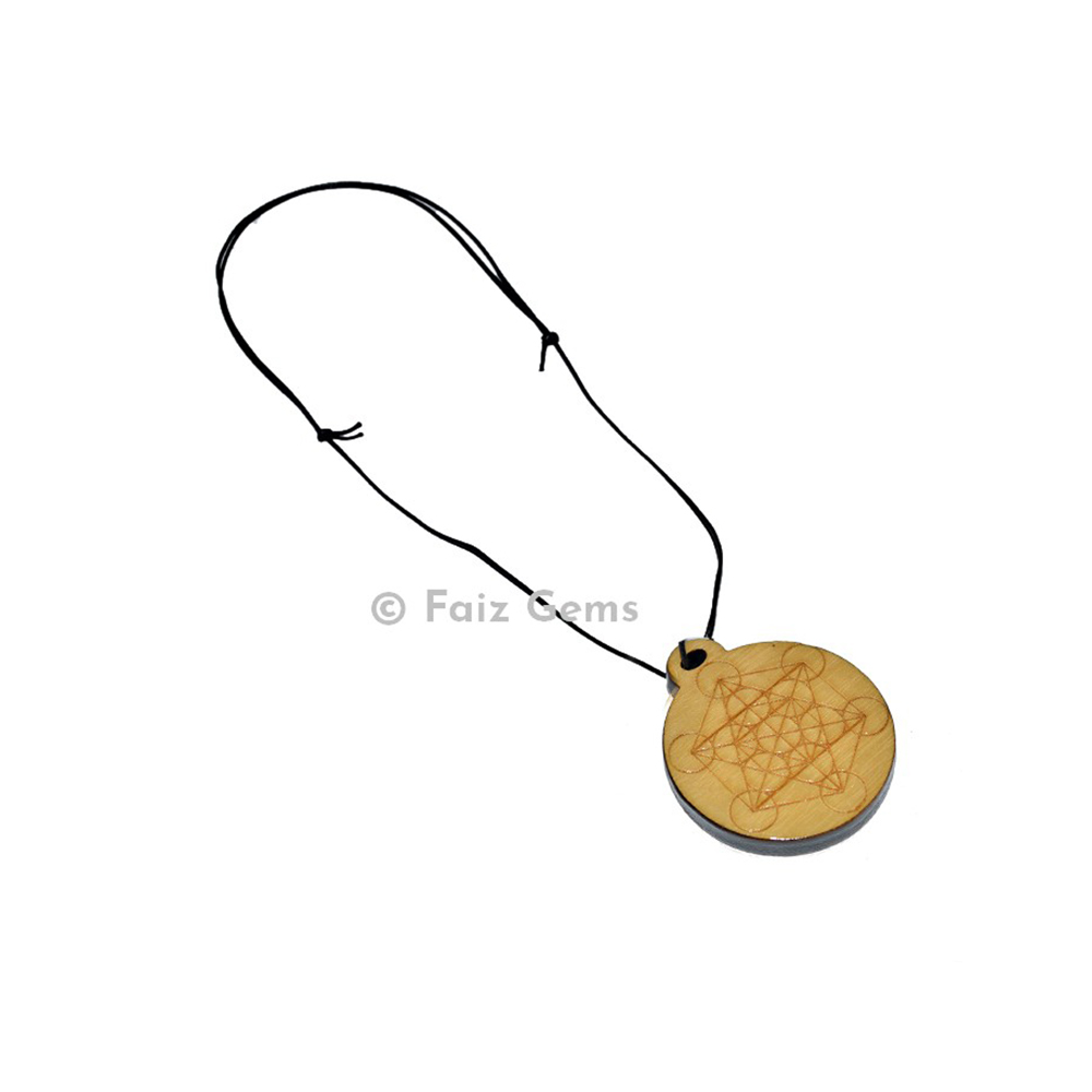 Metatrons Cube Symbol Wooden Pendants
