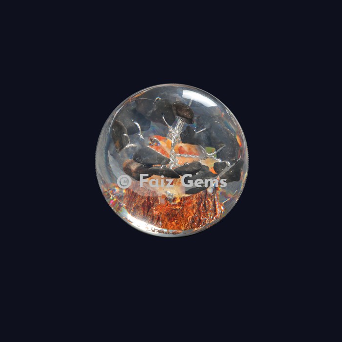 Black Agate Tree Orgone Spheres