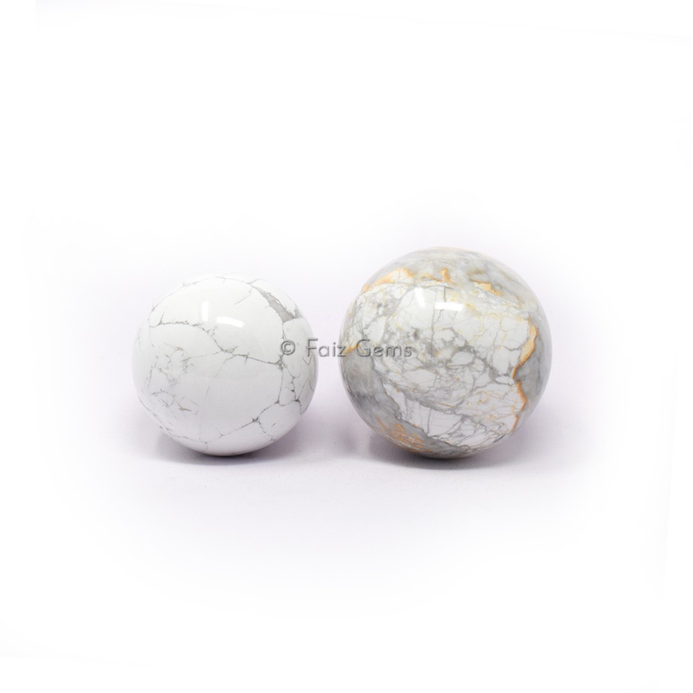 White Howlite Spheres