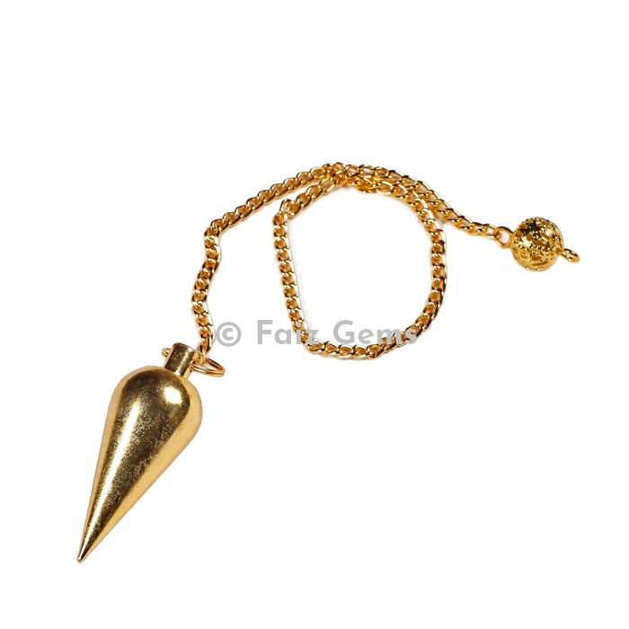 Golden Brass Pointed Drop Metal Pendulum