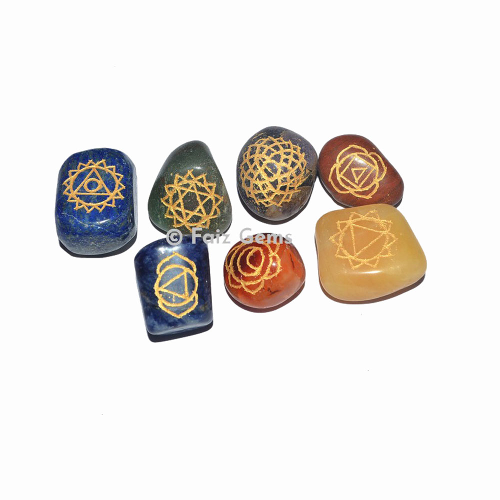Chakra Engraved Tumbled Set