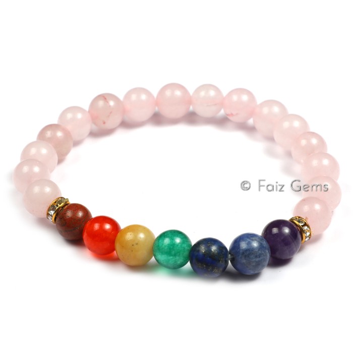 Rose Quartz Chakra Stone Bracelets