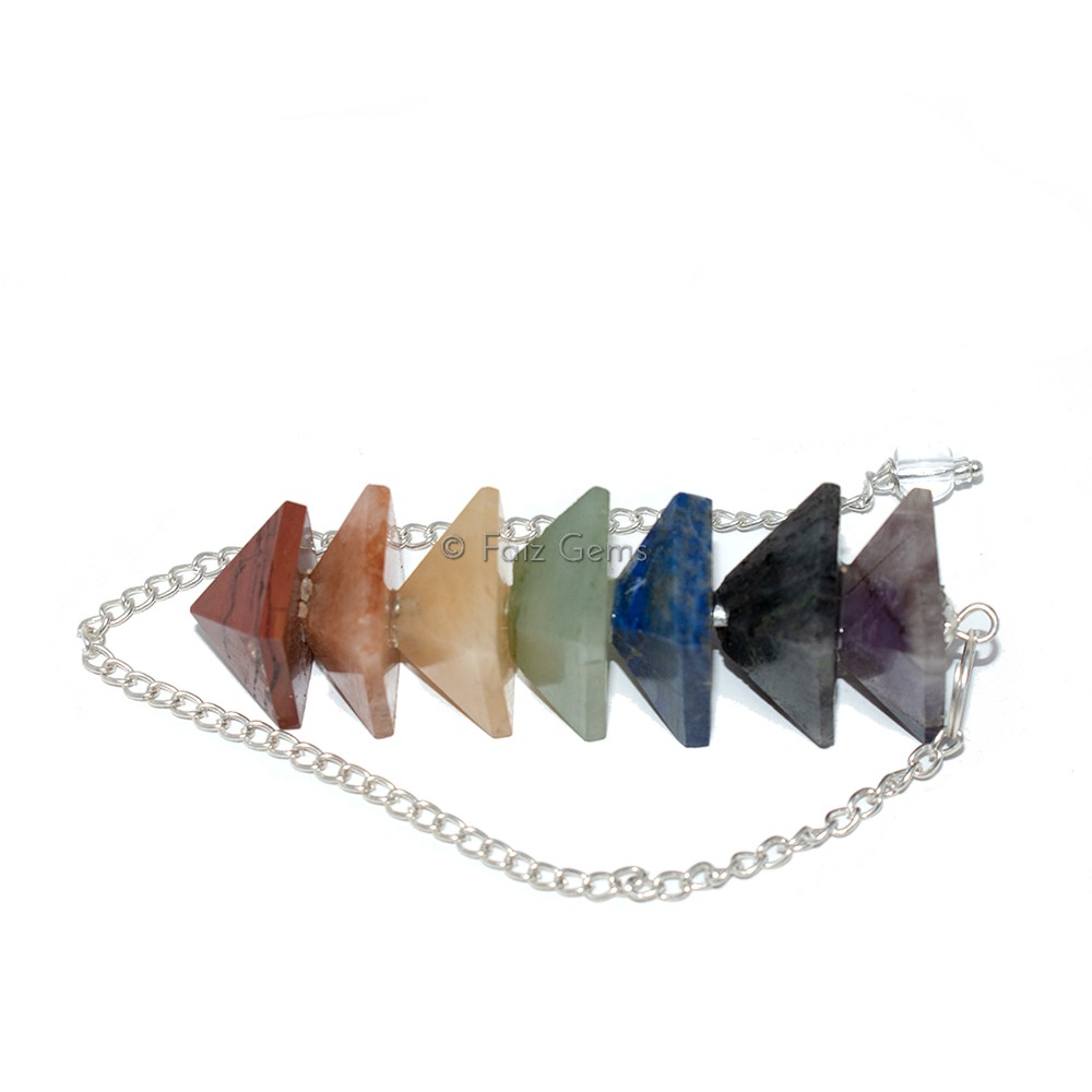 Seven Chakra Bonded Pyramid Pendulum