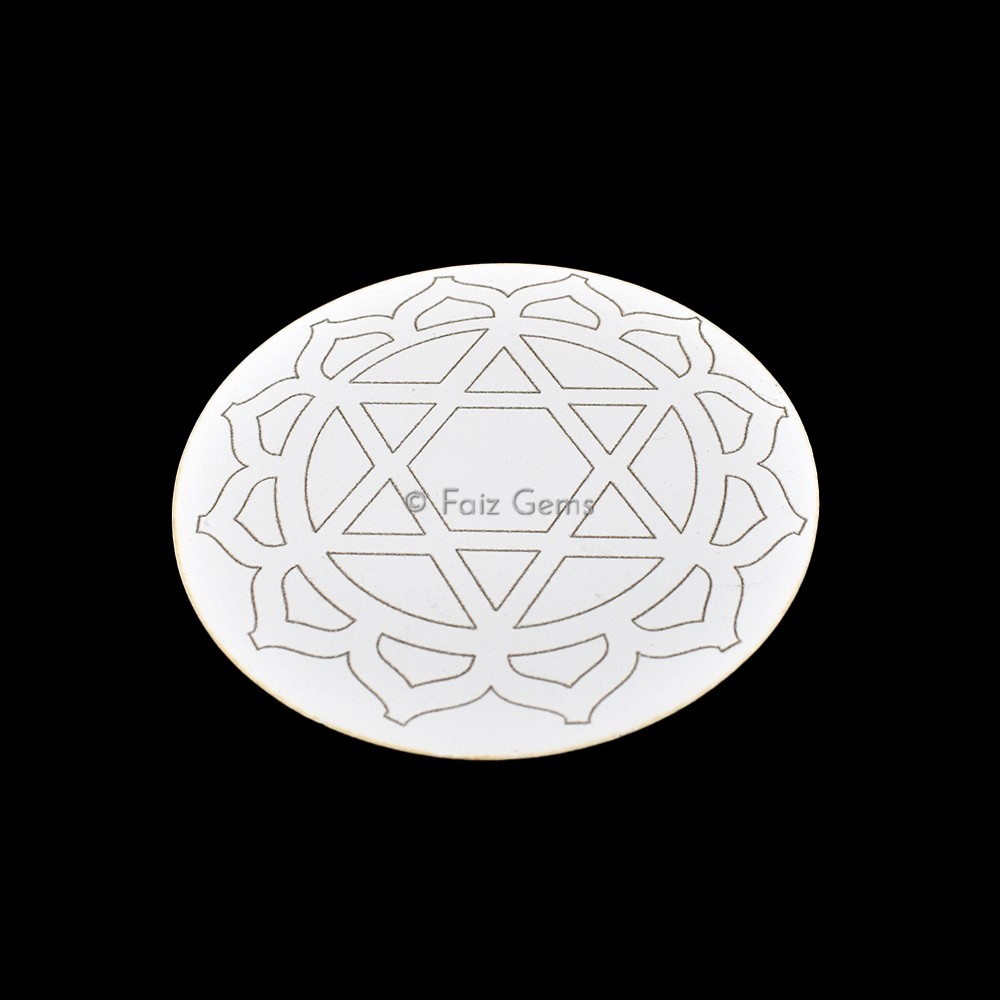 Flower of Life Geometric Wooden White Coaster
