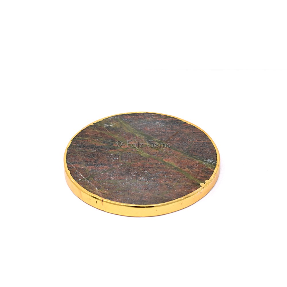 Unakite Electroplated Coaster