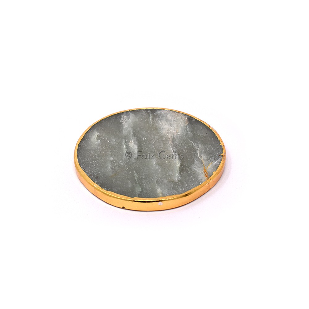 Green Aventurine Electroplated Coaster