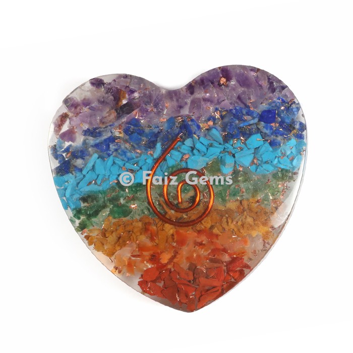 Seven Chakra Heart Shape Coaster