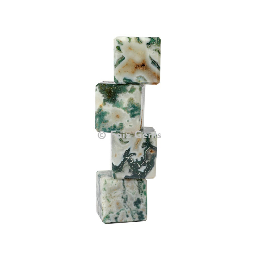 Tree Agate Gemstone Cubes