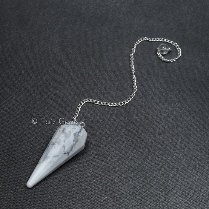Howlite 12 Faceted Gemstone Pendulum