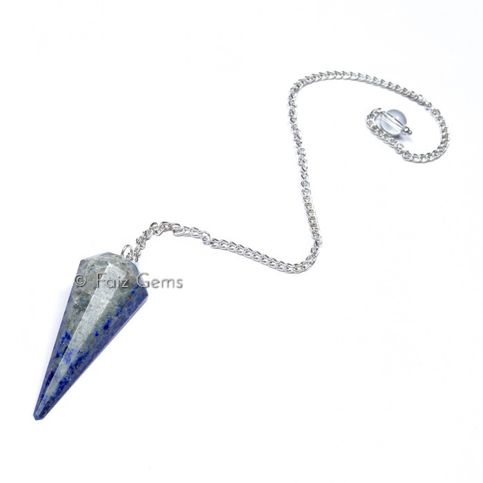 Lapis Lazuli 12 Faceted Gemstone Pendulum