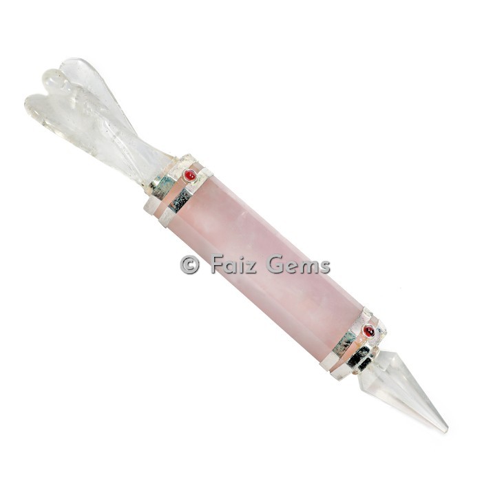 Rose Quartz Angel point Healing Wands