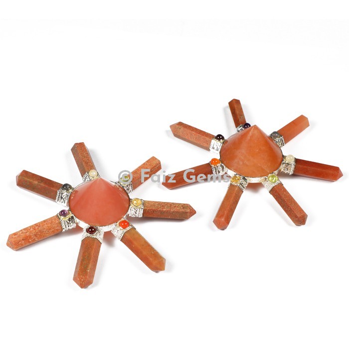 Peach Aventurine Energy Generator With chakra Cab