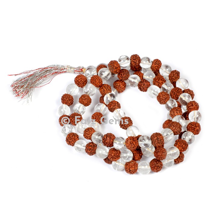 Crystal With Rudraksha Japa Mala