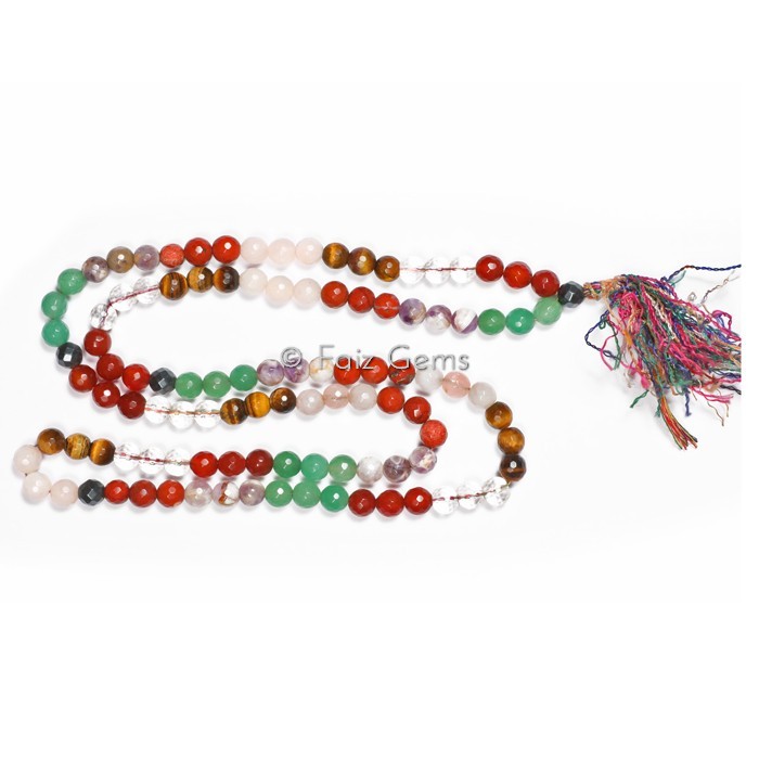 Faceted Chakra Gemstone Japa Mala