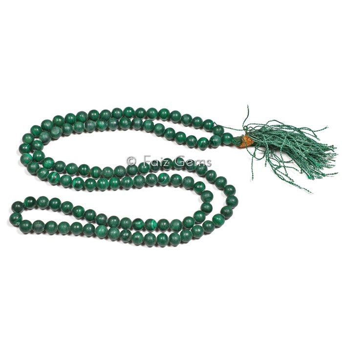 Malachite Gemstone Japa Mala