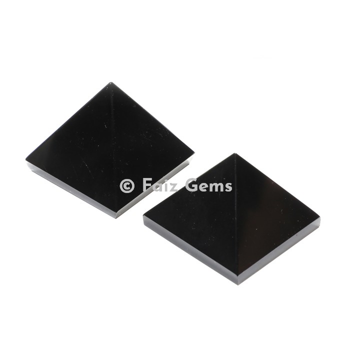 Black Agate Gemstone Pyramids