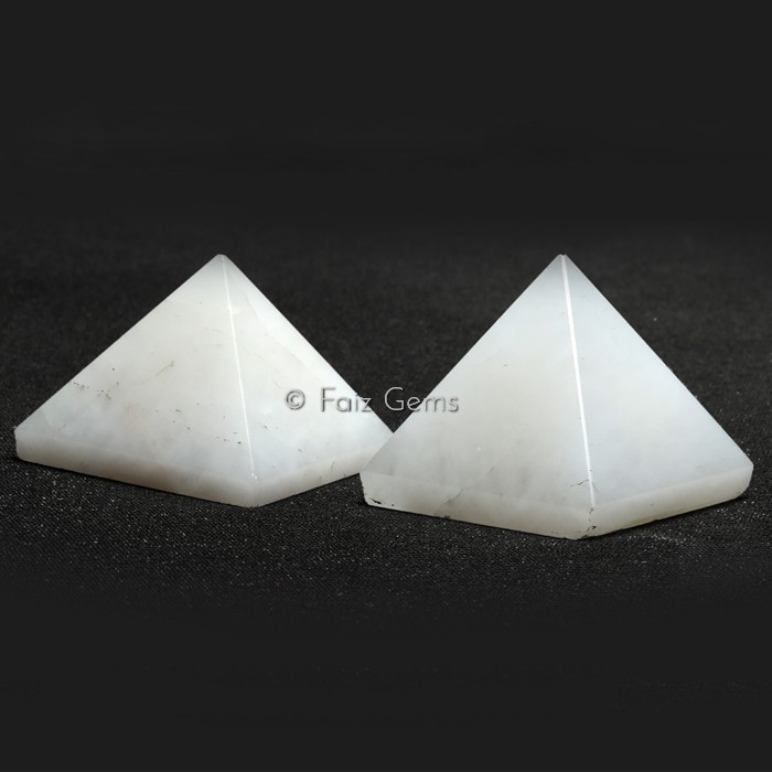 White Agate Gemstone Pyramid