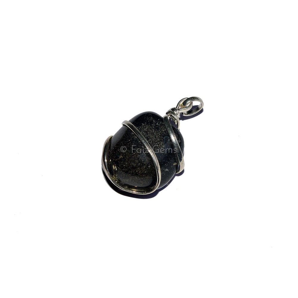 Black Tourmaline Tumbled Pendants