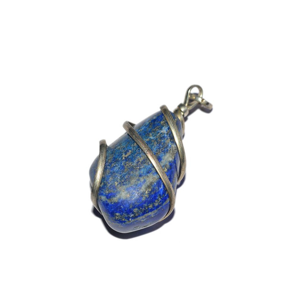 Lapis Lazuli Wrap Tumbled Pendants