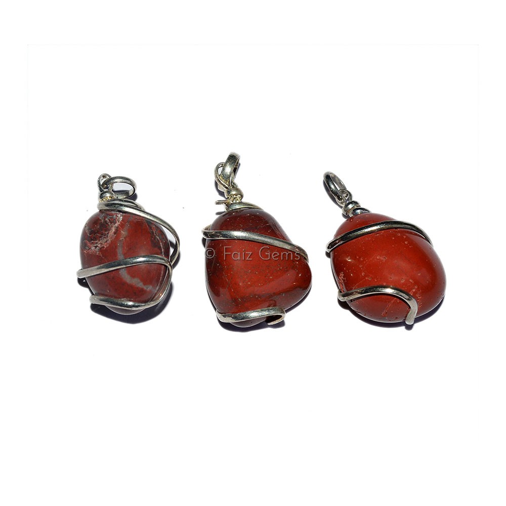 Red Jasper Wire Wrap Pendants