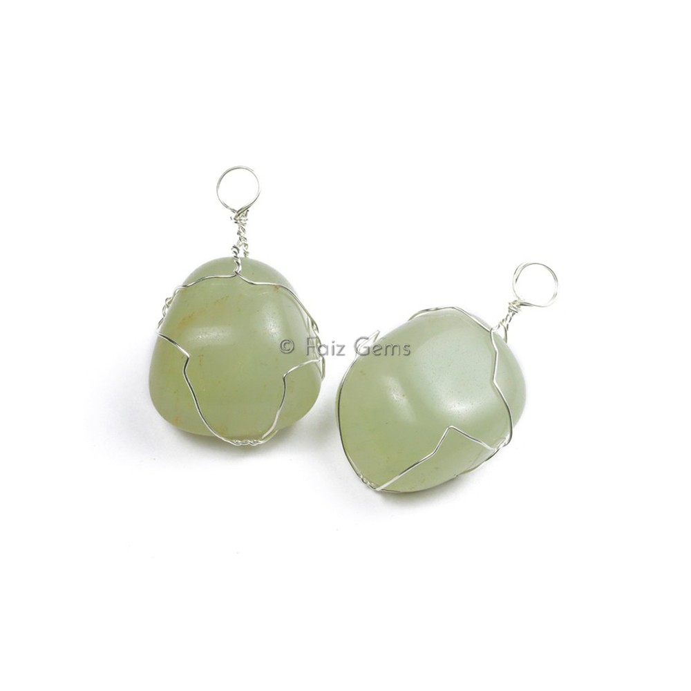 Green Aventurine Wire Wrap Pendants