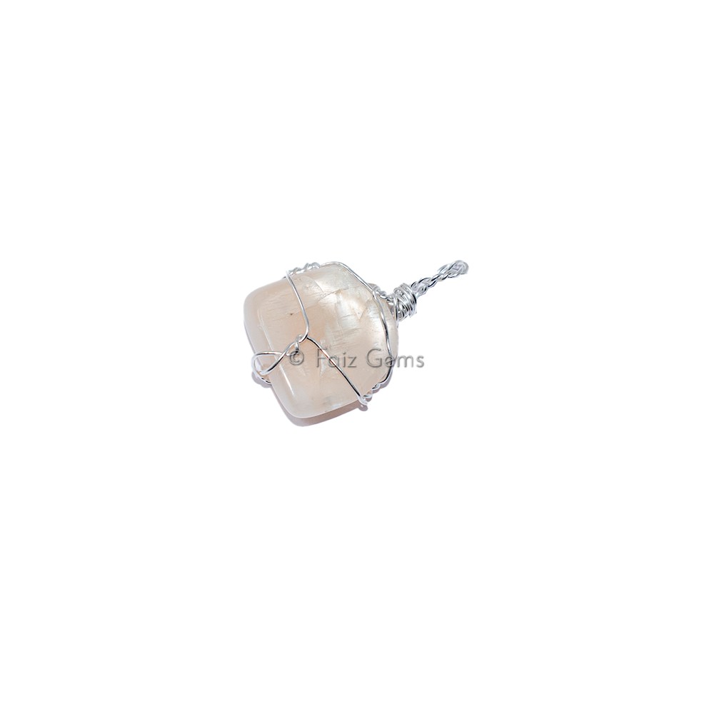 Peach Aventurine Wire Wraped Pendant