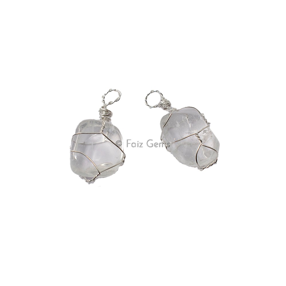 Crystal Quartz Wire Wraped Pendants